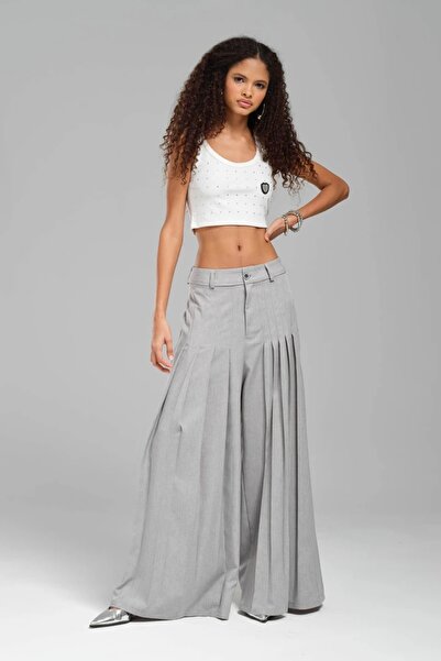 tw3 Women's Front and Back Pleated Design Pants