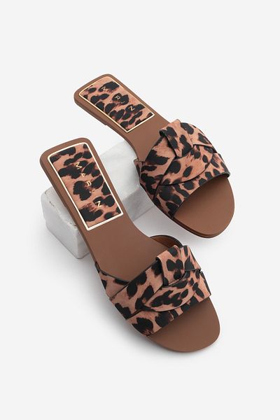 Marjin Women's Banded Daily Slippers Narlis Leopard
