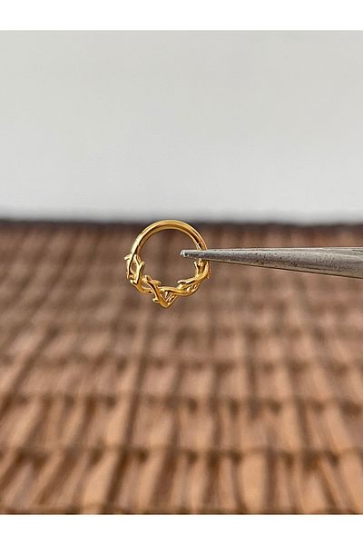 Rupen Kraft 316 L Surgical Steel Creeper Model Interlock Ring Piercing 8 mm X 1.2 mm