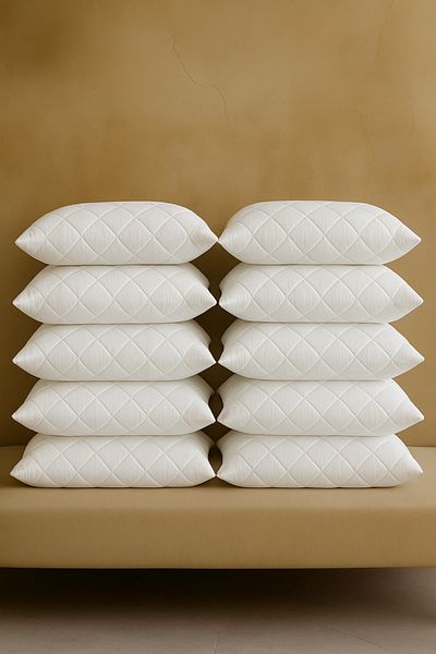 Nart Home Set de perne din bumbac 10 bucăți de protecție matlasată pentru perne alb