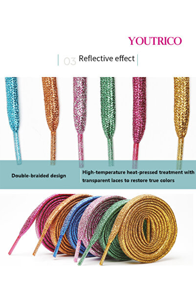Youtrico Pearlescent Flat Polyester Shoelaces - Single Pair (1.1m)