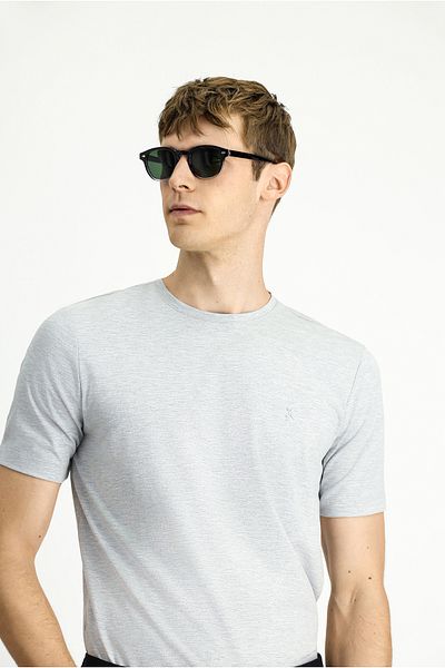 Kiğılı Crew Neck Slim Fit Slim Fit Single Jersey Cotton T-Shirt