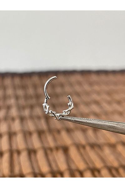 Rupen Kraft 316 L Surgical Steel Creeper Model Interlock Ring Piercing 8 mm X 1.2 mm