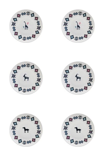 PORSER Porcelain Hitit Service Plate Set 26cm 6 Pieces Tvl6Srvprs1241