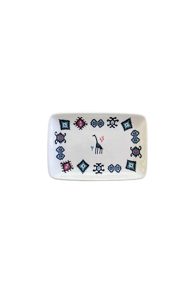 PORSER Porcelain Hitit Rectangular Boat Plate Set 21X13Cm 6 Pieces Paz6Dkyprs1226