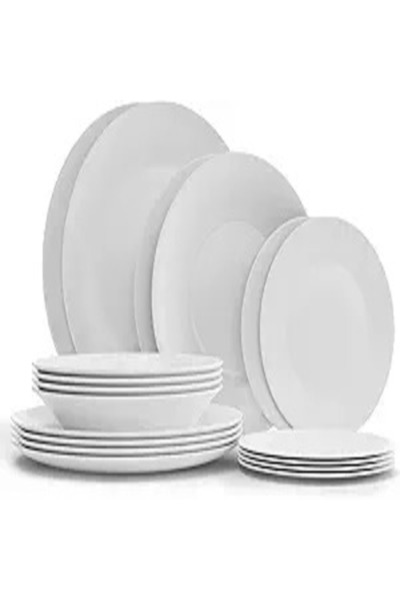 Chefline Opal Dinner Set 18Pcs NM18BT Elegant & Durable Opalware Tableware for 6 Persons