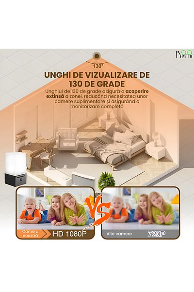 Koopsio Night Light with Full HD 1080P Spy Camera, WIFI, Night Vision, Integrated Battery