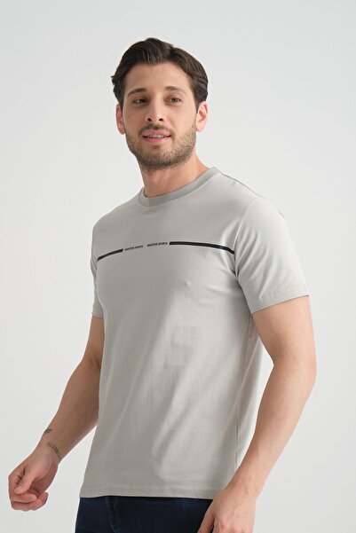Shooter Ανδρικό μπλουζάκι γκρι ποδηλατικό λαιμόκοψη 100% βαμβακερό - αναπνεύσιμη κανονική εφαρμογή