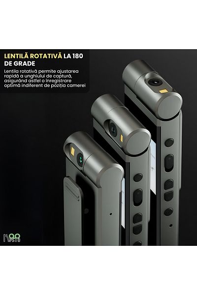 Koopsio Camera Video Corporala, Bodycam Ultra Hd 2k , Obiectiv Rotativ 180°, Iluminare Led Nocturna