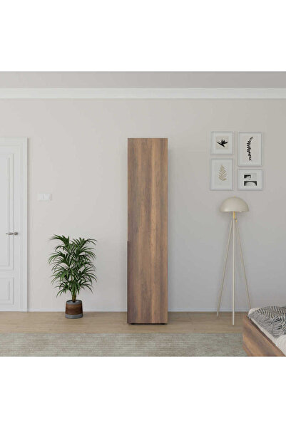 Adore Mobilya Oryana Tek Kapaklı Gardırop-Koyu Ceviz 45x210x62 cm