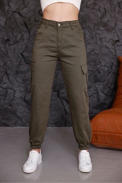 alanora High Waist Elastic Women's Jogger Pants - Cargo Pocket