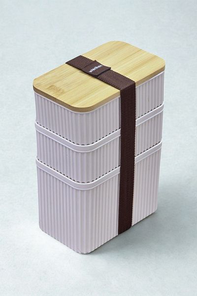 Piev Practical Zebra Triple Bamboo Lid Storage Nutrition Container No:4
