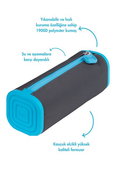 Serve Geantă pătrată pentru stilou Prismo SL-PLY - K.Grey-F.Blue SV-Prismo-KFM
