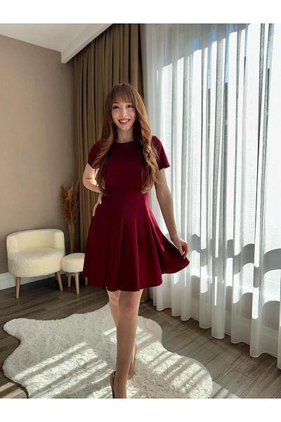Dilay Gökoğlu Butik Oval Neck Flounce Dress