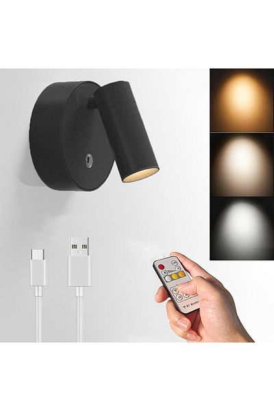 EXCEFORE Wireless Spotlights Indoor with Remote, Magnetic Bedside Reading Wireless Spotlight, Battery Operate