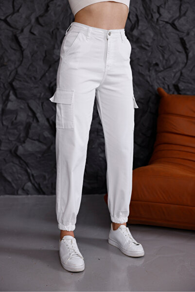 alanora Pantaloni de jogging pentru femei cu talie înaltă elastică - Buzunar cargo