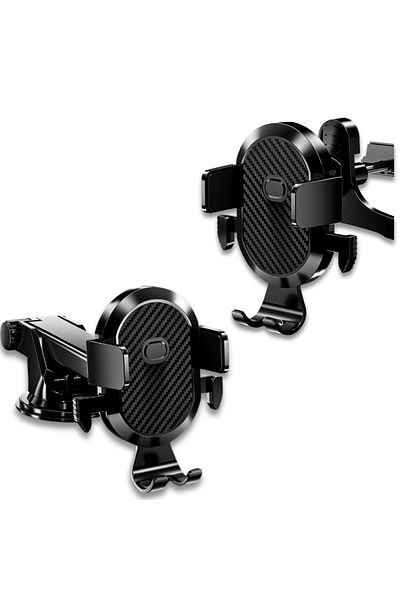 OEM Suport Auto Universal Pentru Telefon, Prindere Dubla (AIR VENT SUCTION), Rotire 360°, Negru