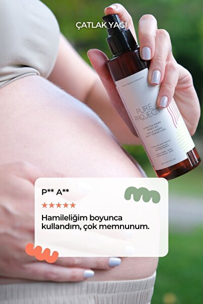 Pure Project Lavanta, Argan Ve Gül Yağı Içeren Hamilelik Çatlak Önleyici Ve Karşıtı Cilt Bakım Yağı