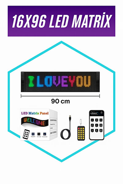 electroawm Pixel Led Panel Dijital Ekran Yazı ve Animasyon Eklenebilen Telefon Kontrollü Yapışkanlı Led