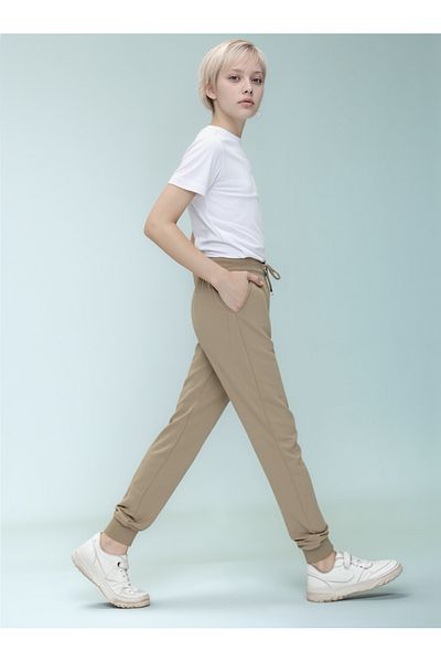 Joui Co Girls' School Pants with Elastic Waist and Legs