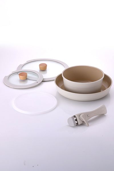 NEOFLAM Beige Inductıon Midas Starter Set 6 Pieces
