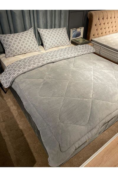 Violacasa Double Sided Welsoft Quilt Set Double Gray Chain