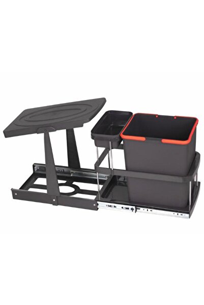 Pyramith P9155 16 1 Lt. Antrasit Teleskopik Raylı Çöp Kovası