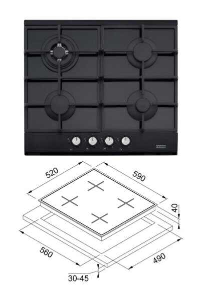 Franke Siyah Ankastre Set (FHNG 4G TC BK C OCAK/FSL 86 H FIRIN/FPJ 615 V BK SS DAVLUMBAZ)