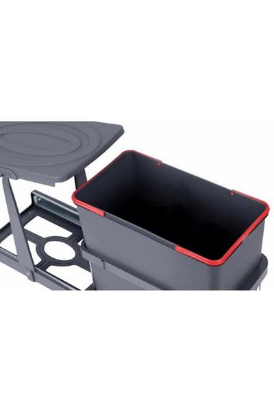 Pyramith P9157 24 Lt. Anthracite Telescopic Rail Trash Can