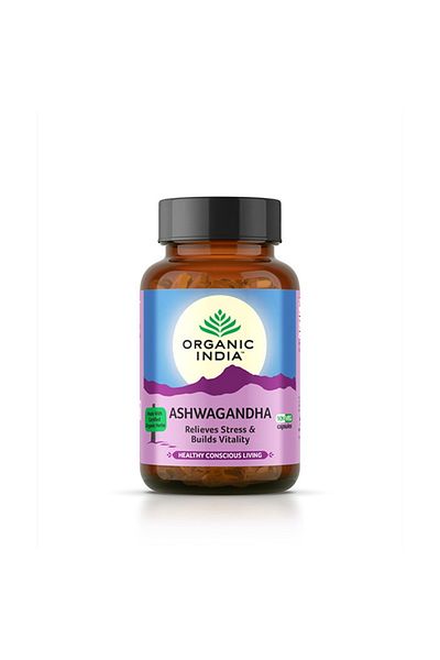 Organic India 800 Mg Organic Ashwagandha - Withania Somnifera, Stress Mineral, Control Union Certified