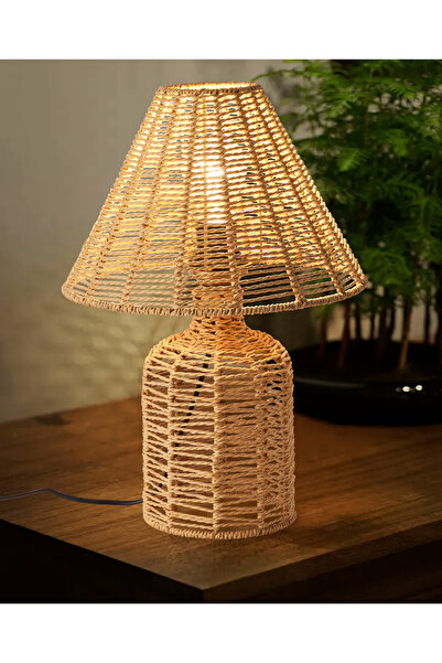 Apliqa Mateo İpli Rattan Hasır Abajur