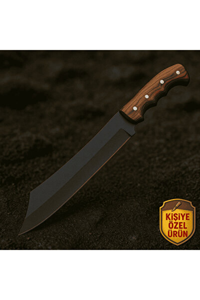 Tesbihane Ceviz Ağacı Saplı Kişiye Özel Isim Yazılı 9cr13mov Kalite Paslanmaz Çelik Pala - M1