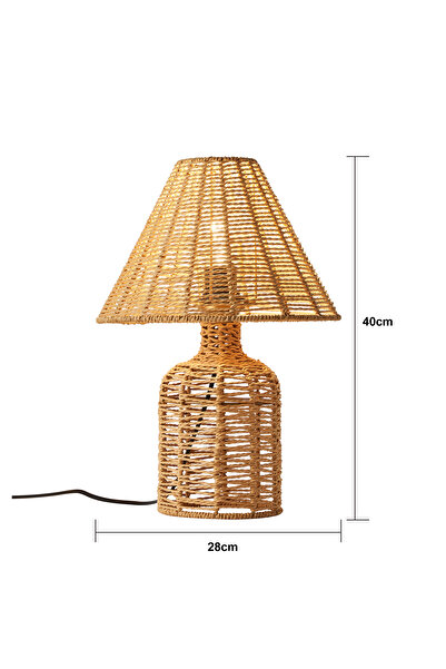 Apliqa Mateo İpli Rattan Hasır Abajur