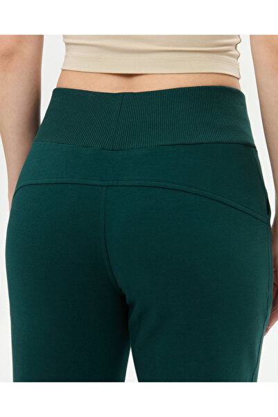 Ayma Active Σκούρο πράσινο αθλητικό παντελόνι από οργανικό βαμβάκι με φαρδύ πόδι