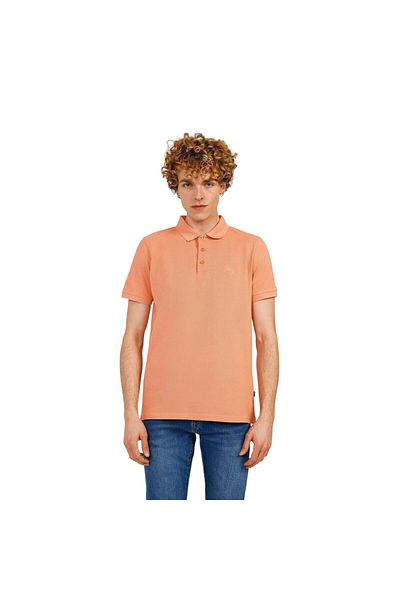 The Crow Ανδρικό μπλουζάκι Polo Neck Plain Salmon Tc4613