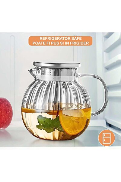 Quasar & Co. Filter Kettle, With Lid, Borosilicate Glass, 1200 Ml, Transparent