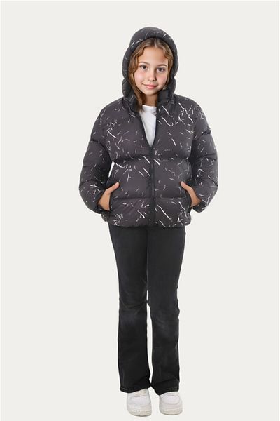 Firststops Sports Girl's Waterproof and Windproof Black Parka Coat
