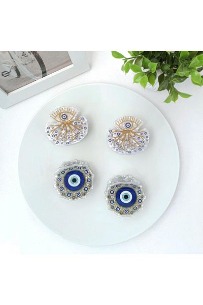 REBORN DESIGN Flower of Life Model Evil Eye Bead Figured 7 cm Acrylic Peg Buckle