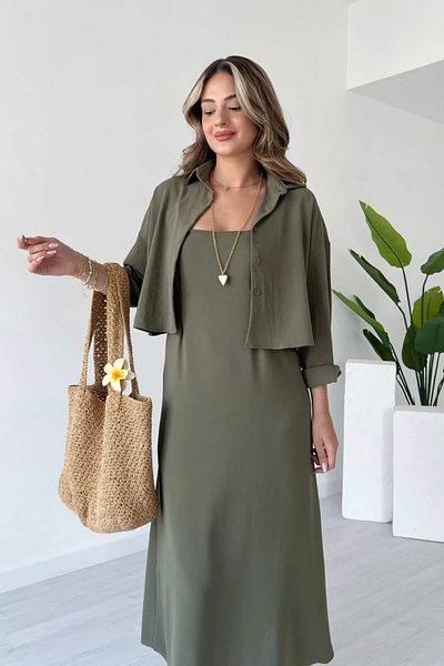 Sorridi Ayrobin Fabric Shirt Dress 2 Piece Set