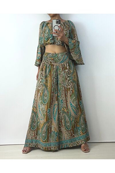 Addnone Summer Special 100% Italian Silk Fabric – Ethnic Patterned Luxury Two...