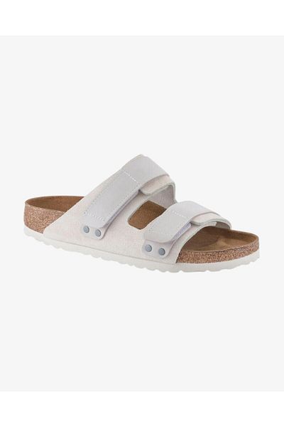 Birkenstock Uji Nubuck Suede White Slippers 1024822 Snikstra