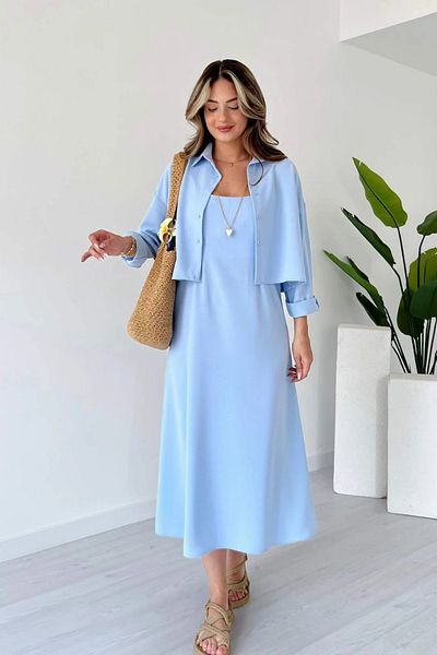 Sorridi Ayrobin Fabric Shirt Dress 2 Piece Set