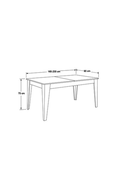 Adore Mobilya Pool Açılır Yemek Masası-Godiva-Mermer 160-200x75x90 cm (GxYxD)