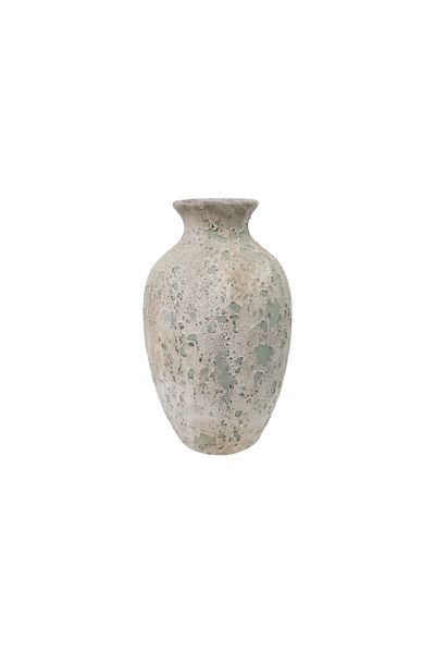 Generic مزهرية من السيراميك الفاخر باللون الأخضر الهادئ للديكور المنزلي الأنيق أو الحدائق (13*21.5 سم)