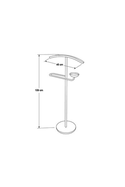 Adore Mobilya Handy Mate Grazia MetalAhşap Dilsiz Uşak-SiyahMeşe 46x109x105 cm