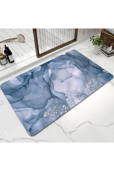 zyteq Covor baie ZYTEQ®️ diatomee, absorbant, antiderapant, rulabil, 60x90 cm, albastru ocean