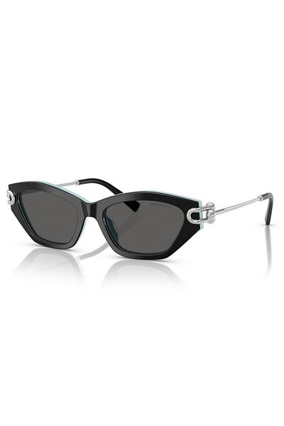 Tiffany Co. Women's Sunglasses 4231-U 8055/S4 53-17, Cat Eye Black Acetate Frame