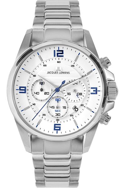 Jacques Lemans Mens Watch 1-2118e, Quartz, 44mm, 10atm