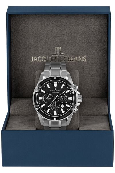 Jacques Lemans Mens Watch 1-2141e, Quartz, 48mm, 20atm