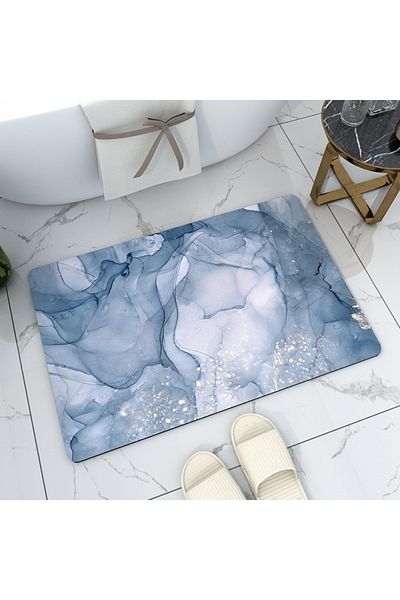 zyteq Covor baie ZYTEQ®️ diatomee, absorbant, antiderapant, rulabil, 60x90 cm, albastru ocean
